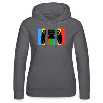 Vintage Retro Gaming Controller - Frauen Kapuzen Sweater von Russell - Schwarz - Vorne - Marisol (170cm)
