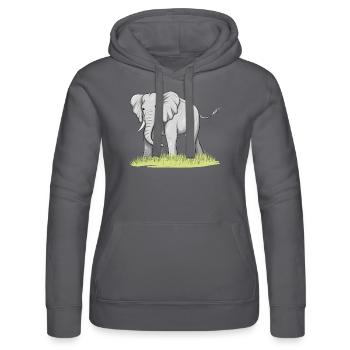Elefant - Frauen Kapuzen Sweater von Russell - Schwarz - Vorne - Marisol (170cm)