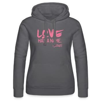 Love has a name. Jesus! (Rosa) - Frauen Kapuzen Sweater von Russell - Schwarz - Vorne - Marisol (170cm)
