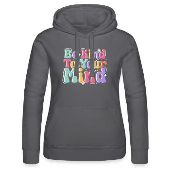 Be Kind To Your Mind - Frauen Kapuzen Sweater von Russell - Schwarz - Vorne - Marisol (170cm)
