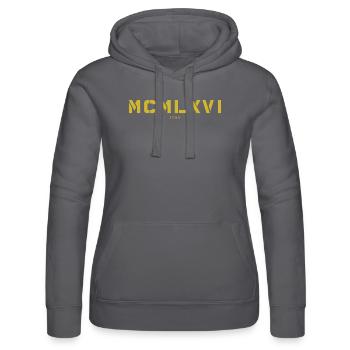 Römische Zahl Geburtsjahr Made in 1966 - Frauen Kapuzen Sweater von Russell - Schwarz - Vorne - Marisol (170cm)
