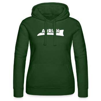 First name Adrian - Women’s Hooded Sweater by Russell - bottle green - Front - Liana (172cm)