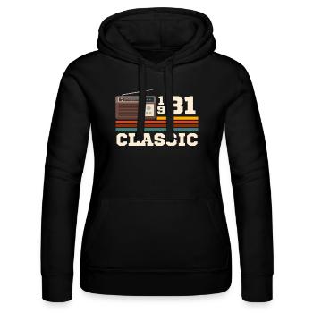 Anniversaire 1981 retro classic - Sweat à capuche Russell Femme - noir - Devant - Marisol (170cm)
