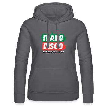 Italo Disco shirt heat, rhythm, summer, fantasy - Women’s Hooded Sweater by Russell - black - Front - Marisol (170cm)
