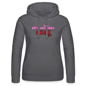 98% süß, 2% teuflisch – Lustiges Design - Frauen Kapuzen Sweater von Russell - Schwarz - Vorne - Marisol (170cm)