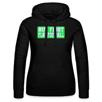 Mais d’abord le flag football pour les joueurs et les fans - Sweat à capuche Russell Femme - noir - Devant - Marisol (170cm)