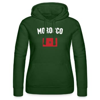 Marokko Flagge - Frauen Kapuzen Sweater von Russell - Flaschengrün - Vorne - Liana (172cm)