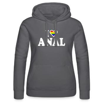 I love anal - Sweat à capuche Russell Femme - noir - Devant - Marisol (170cm)