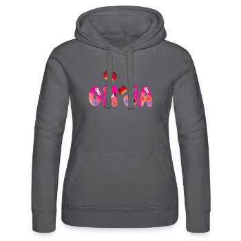 oh ja text adrettes rosa - Sweat à capuche Russell Femme - noir - Devant - Marisol (170cm)