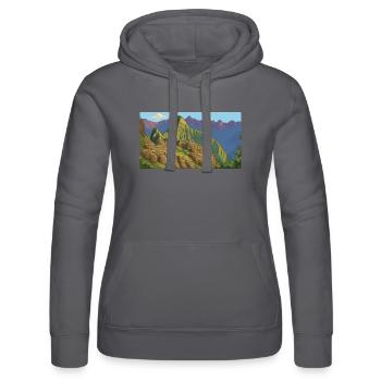 Machu Picchu, Peru - Pixel Art - Women’s Hooded Sweater by Russell - black - Front - Marisol (170cm)