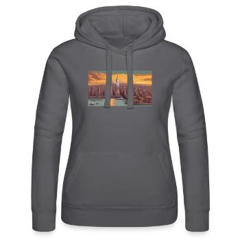 New York City - Pixel Art - Women’s Hooded Sweater by Russell - black - Front - Marisol (170cm)