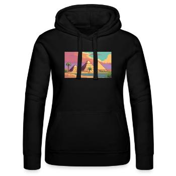 Giza, Egypt - Pixel Art - Women’s Hooded Sweater by Russell - black - Front - Marisol (170cm)
