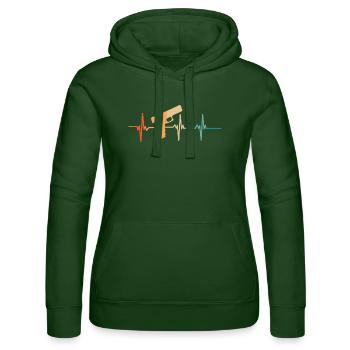 Battement de cœur gun - Sweat à capuche Russell Femme - vert bouteille - Devant - Liana (172cm)