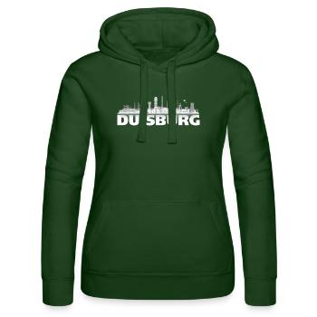 duisburg_city_hell01 detail - Women’s Hooded Sweater by Russell - bottle green - Front - Liana (172cm)
