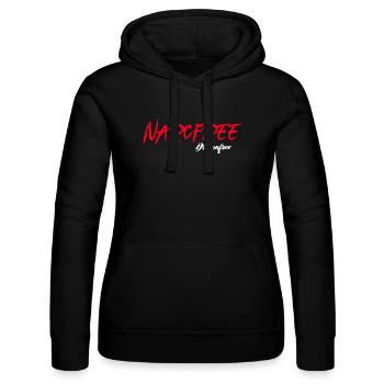 Narzissmus - nein danke - Frauen Kapuzen Sweater von Russell - Schwarz - Vorne - Marisol (170cm)