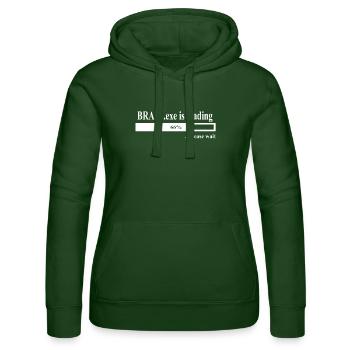 Brain.Exe is loading - Frauen Kapuzen Sweater von Russell - Flaschengrün - Vorne - Liana (172cm)