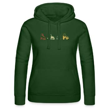 roller rétro vintage - Sweat à capuche Russell Femme - vert bouteille - Devant - Liana (172cm)