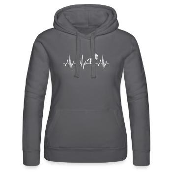 Heartbeat ECG Equitation Equitation Sports équestres Equestre - Sweat à capuche Russell Femme - noir - Devant - Marisol (170cm)