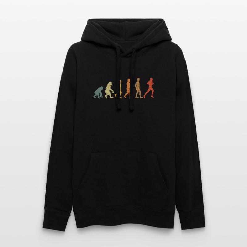 Evolution to Runner – Retro Jogging Design Women’s Hooded Sweater by Russell
