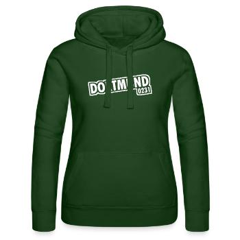 Dortmund - 0231 - Vorwahl - Frauen Kapuzen Sweater von Russell - Flaschengrün - Vorne - Liana (172cm)