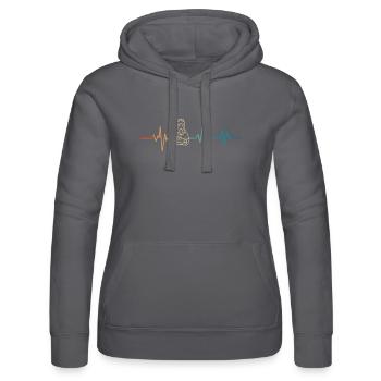 Retro Herzschlag Hebamme - Frauen Kapuzen Sweater von Russell - Schwarz - Vorne - Marisol (170cm)