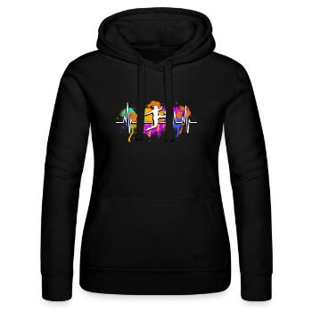 Fußballerin Fußball Herzschlag - Frauen Kapuzen Sweater von Russell - Schwarz - Vorne - Marisol (170cm)