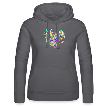 Konfetti, Herz, karneval, Konfettiherz - Frauen Kapuzen Sweater von Russell - Schwarz - Vorne - Marisol (170cm)