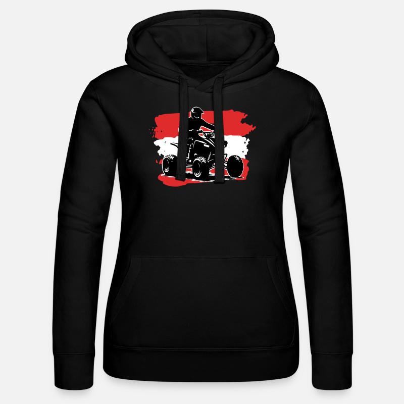 Drapeau de l’Autriche Quad - Sweat à capuche Russell Femme - noir