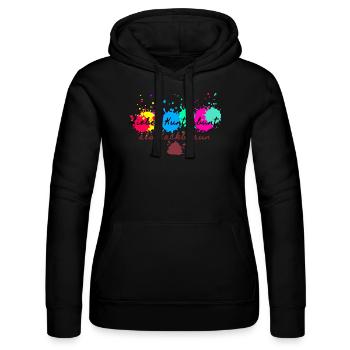 Lieber kunterbunt als kackbraun,anti afd - Frauen Kapuzen Sweater von Russell - Schwarz - Vorne - Marisol (170cm)