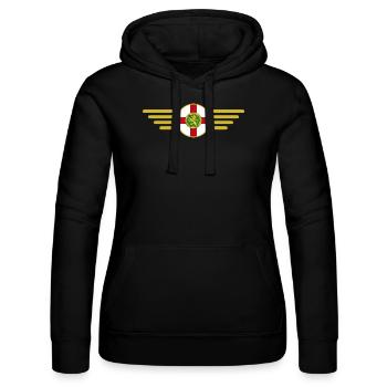 J’aime Aurigny, T-shirt design de style élégance - Sweat à capuche Russell Femme - noir - Devant - Marisol (170cm)