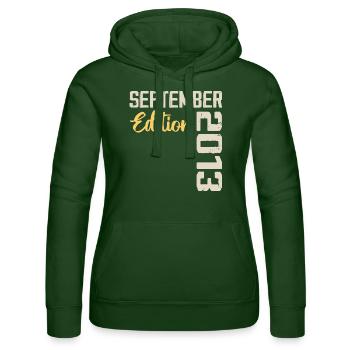September 2013 - 11th Anniversary September 2013 - Women’s Hooded Sweater by Russell - bottle green - Front - Liana (172cm)