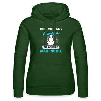 Yoga - Sweat à capuche Russell Femme - vert bouteille - Devant - Liana (172cm)