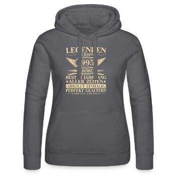 1995 Jahrgang Vintage Geburtstag Geschenk - Frauen Kapuzen Sweater von Russell - Schwarz - Vorne - Marisol (170cm)