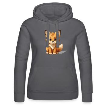 Fuchs - Kawaii Style - Frauen Kapuzen Sweater von Russell - Schwarz - Vorne - Marisol (170cm)