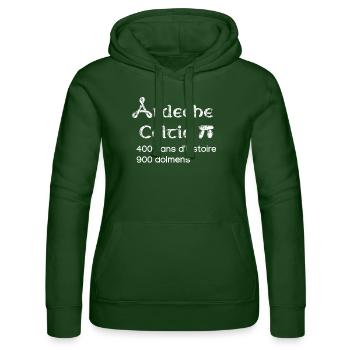 Ardeche celtic 3 - Sweat à capuche Russell Femme - vert bouteille - Devant - Liana (172cm)