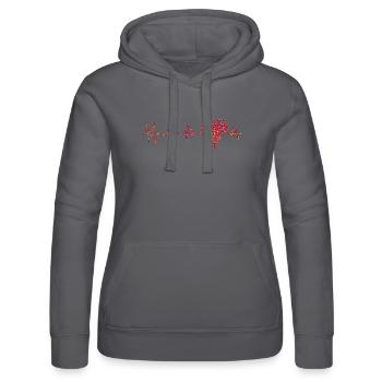 ECG avec de petits coeurs - Sweat à capuche Russell Femme - noir - Devant - Marisol (170cm)