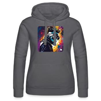 Cool steampunk man with glasses - Women’s Hooded Sweater by Russell - black - Front - Marisol (170cm)