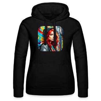 Fille rousse irlandaise cool - Sweat à capuche Russell Femme - noir - Devant - Marisol (170cm)
