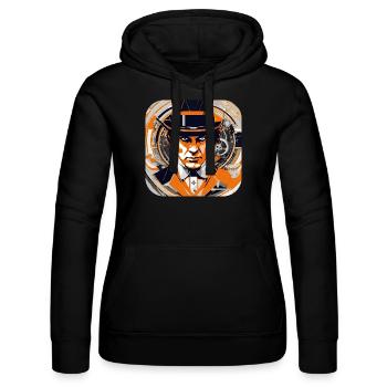 Cooles Steampunk Design - Frauen Kapuzen Sweater von Russell - Schwarz - Vorne - Marisol (170cm)