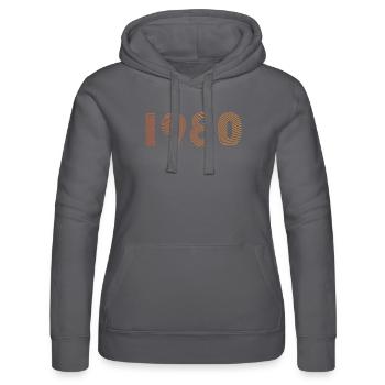 1980s Fingerprint Pattern - Women’s Hooded Sweater by Russell - black - Front - Marisol (170cm)