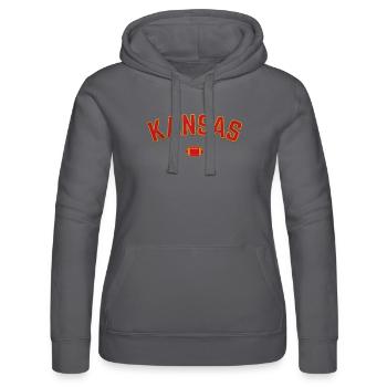 Kansas Football Arch - Frauen Kapuzen Sweater von Russell - Schwarz - Vorne - Marisol (170cm)