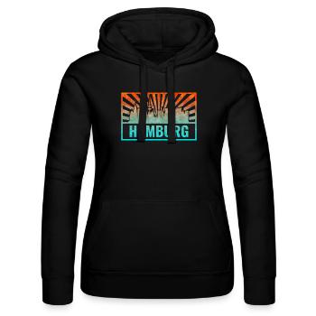 Pente de la silhouette de Hambourg - Sweat à capuche Russell Femme - noir - Devant - Marisol (170cm)
