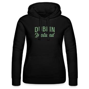Dublin Ireland Vintage Font - Women’s Hooded Sweater by Russell - black - Front - Marisol (170cm)