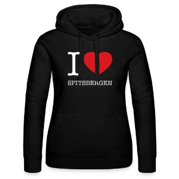 I LOVE SPITSBERGEN Norway Norwegen - Frauen Kapuzen Sweater von Russell - Schwarz - Vorne - Marisol (170cm)