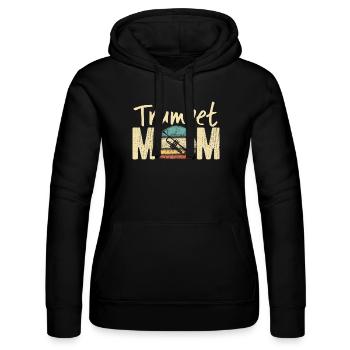 Trompete Mama Retro Vintage Marching Band Design - Frauen Kapuzen Sweater von Russell - Schwarz - Vorne - Marisol (170cm)