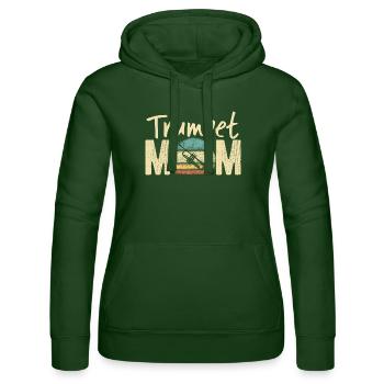 Trompete Mama Retro Vintage Marching Band Design - Frauen Kapuzen Sweater von Russell - Flaschengrün - Vorne - Liana (172cm)