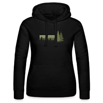 Wald Bäume Natur Naturliebhaber Wildnis Nadelbaum - Frauen Kapuzen Sweater von Russell - Schwarz - Vorne - Marisol (170cm)