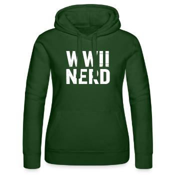 Seconde Guerre mondiale Nerd Seconde Guerre mondiale - Sweat à capuche Russell Femme - vert bouteille - Devant - Liana (172cm)