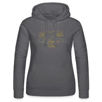 Joyeux Noël Christmas winter landscape - Women’s Hooded Sweater by Russell - black - Front - Marisol (170cm)