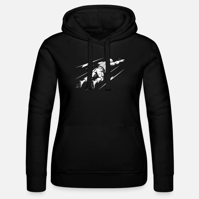 Astronaute en vol dans l'espace - Sweat à capuche Russell Femme - noir